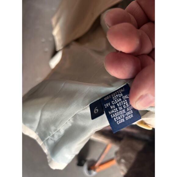 Vintage Burberry tan 100% cotton poplin women’s tan blazed jacket size US 6 - Picture 4 of 5